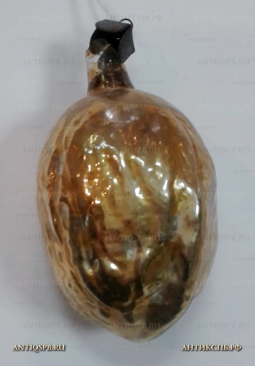Елочная игрушка стеклянная "Миндаль". СССР. Сер. ХХ века. №21321.19